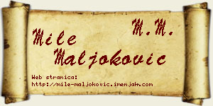 Mile Maljoković vizit kartica